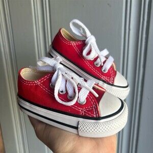 Converse Chuck Taylor All Star Baby Toddler Low Top Sneakers Red Size 3C Infant